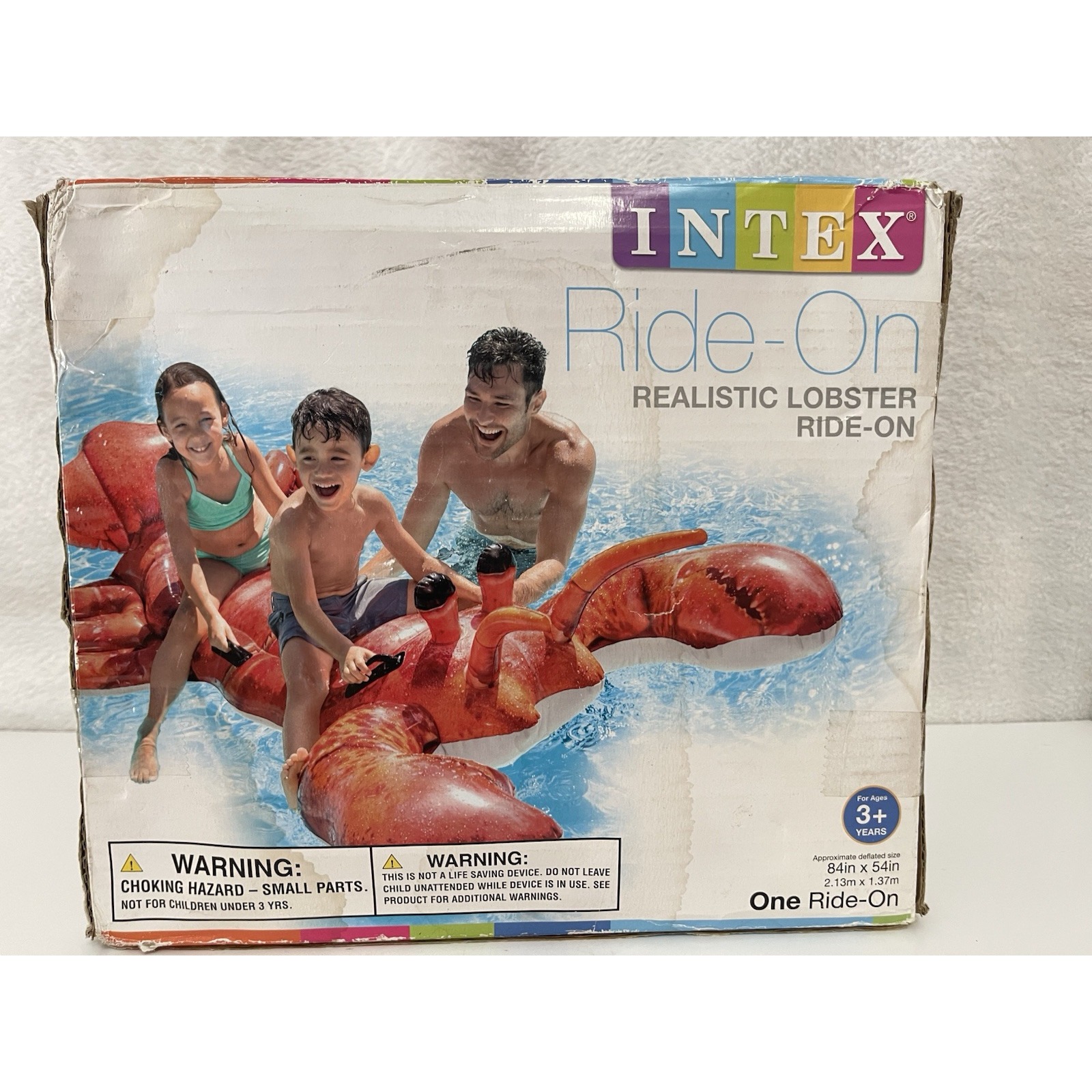 New Intex Ride-On Red Lobster Inflatable Swimming Pool Float Toy 84"X54"